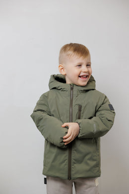 Kidorca Porteau Kids Reversible Waterproof Puffer Jacket - Dusty Olive