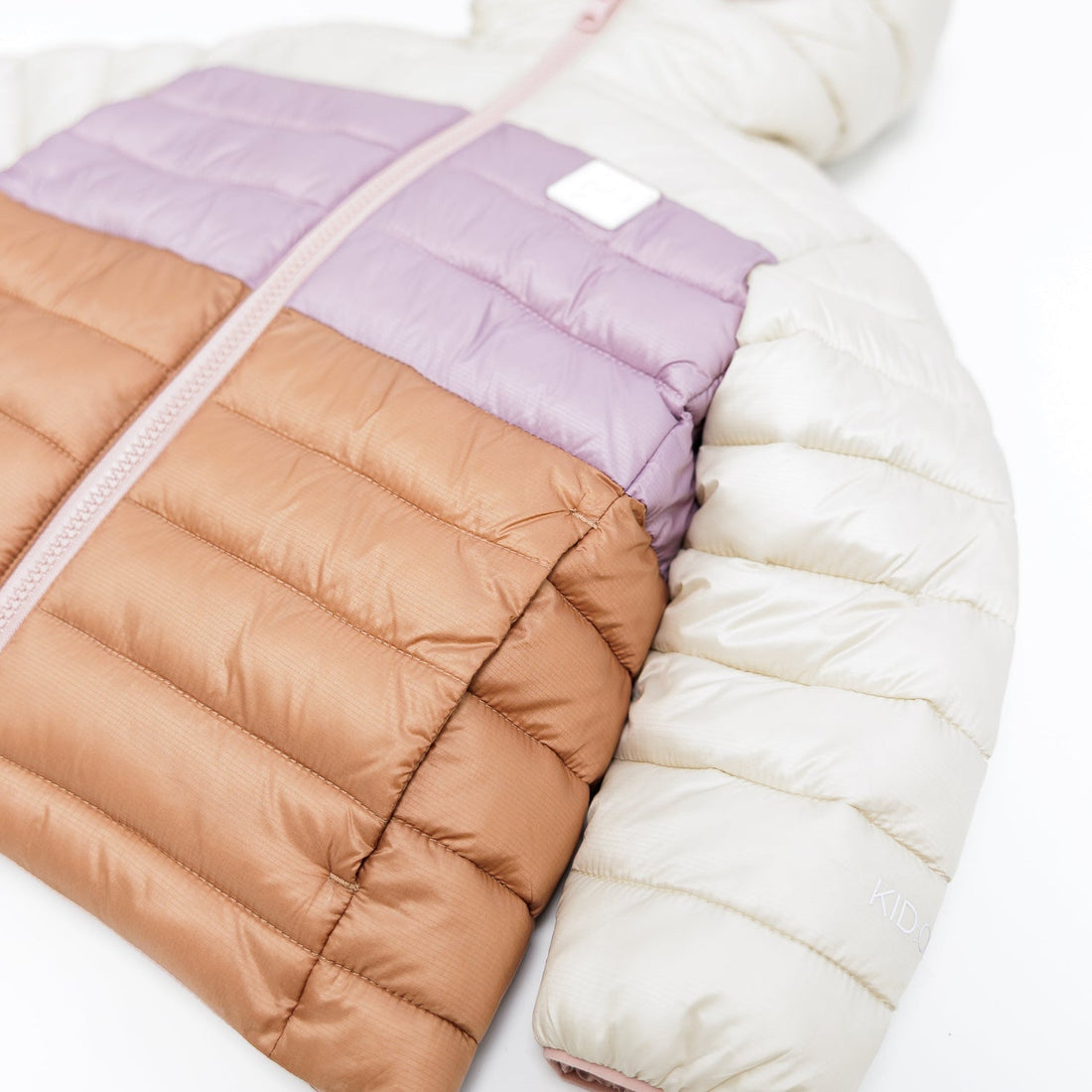 Kidorca Porteau Kids Reversible Puffer Jacket - Dusty Rose – Quilted detail
