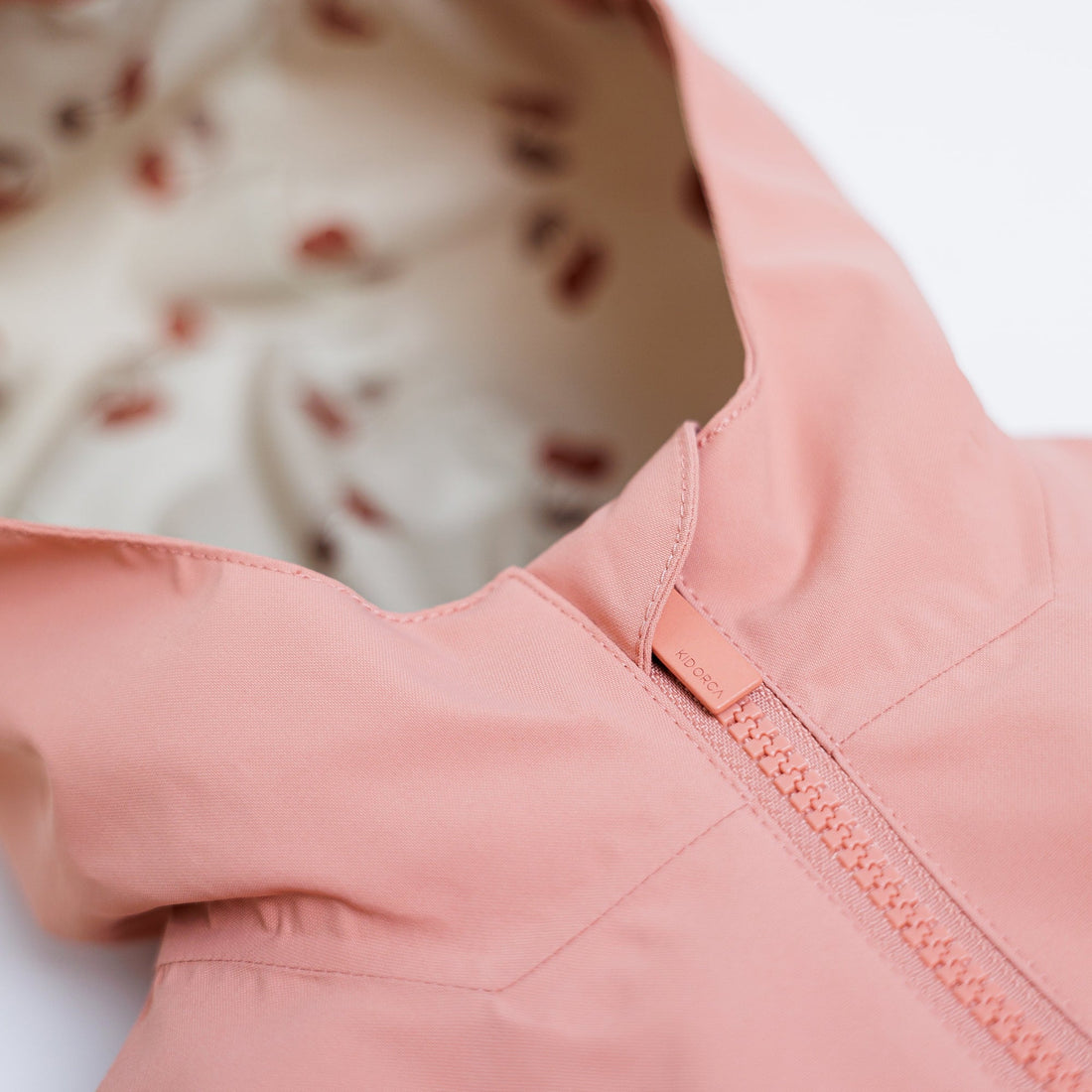 Kidorca Tofino Kids Rain Jacket - Cameo / Cherry – Lining detail