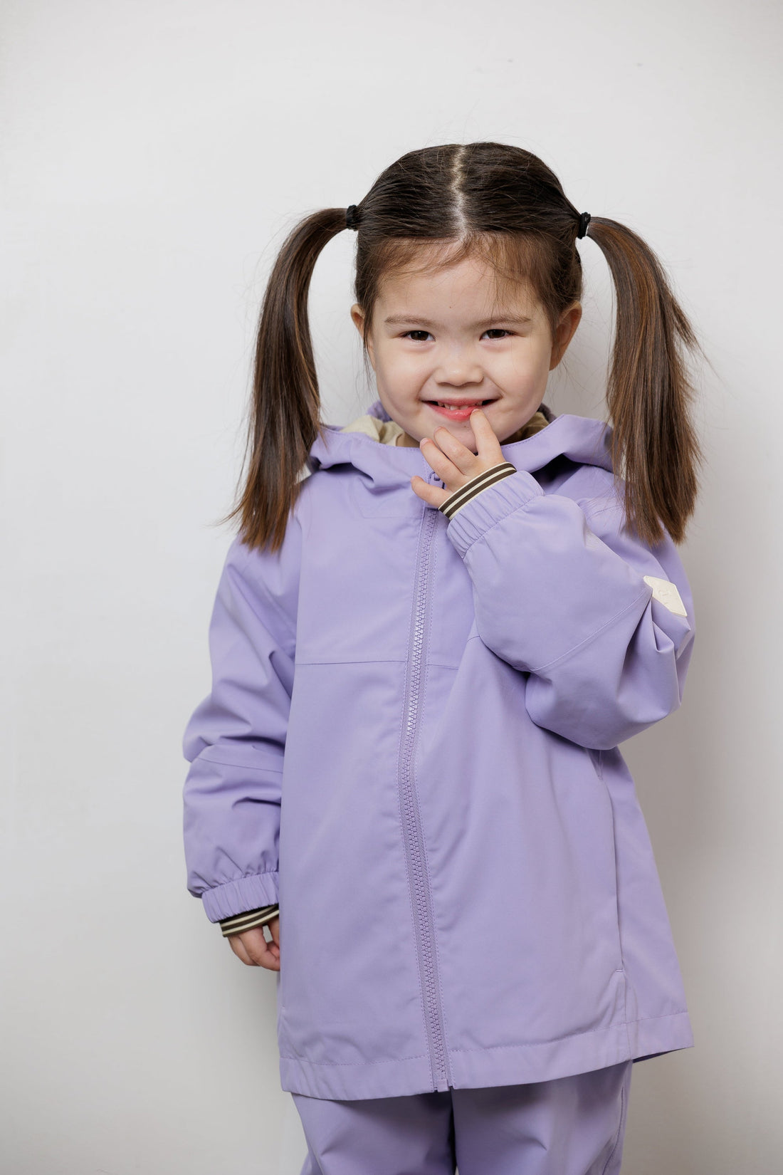 Kidorca Tofino Kids Rain Jacket - Lilac / Floral – On-child fit