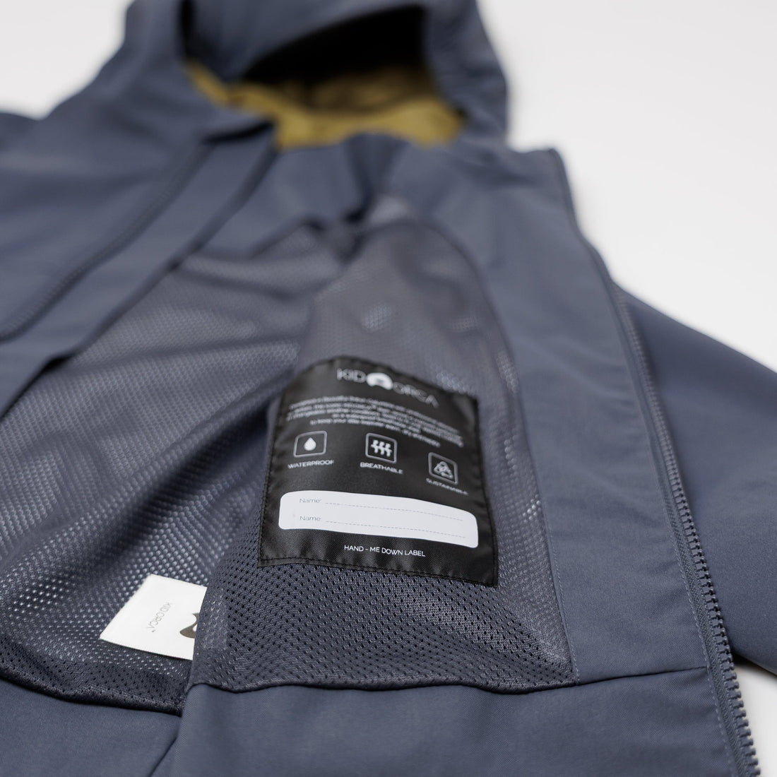 Kidorca Tofino Kids Rain Jacket - Ombre Blue – Interior view