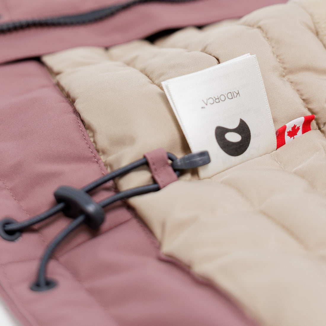 Kidorca Cypress Kids Waterproof Winter Jacket - Rose Taupe – Interior label