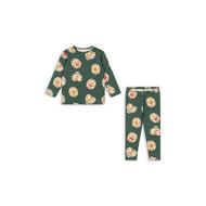 Konges Sløjd Basic Organic Cotton Blouse & Pants Set – Deer Diary Green
