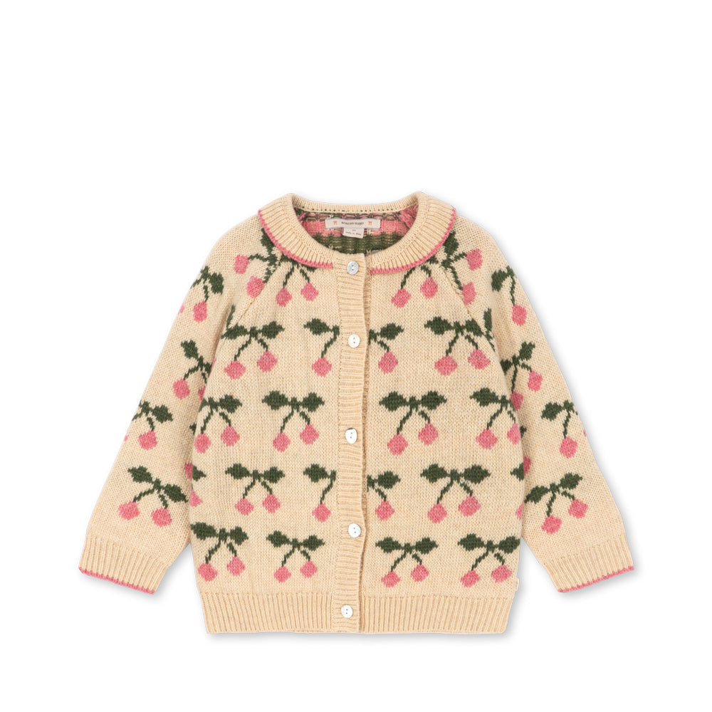 Konges Slojd Belou Collar Cardigan Cherry - front view