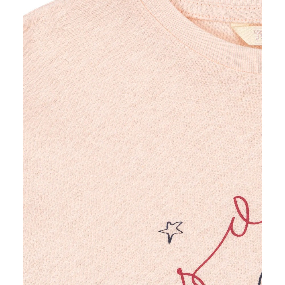 Konges Slojd Era Tee in Pink/Meow with navy star detail