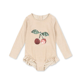 Konges Slojd Jade LS Swimsuit - Rose Stripe