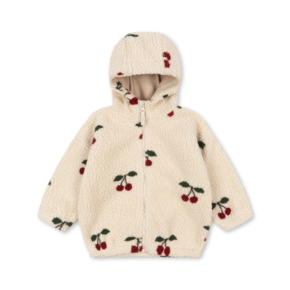 Konges Slojd Jody Teddy Hoodie GRS Ma Grande Cerise - front view