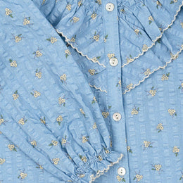 Konges Slojd Kim Frill Blouse Gots Billie Blue