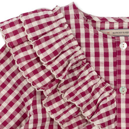 Konges Slojd Kim Frill Blouse Sangria Butter Check