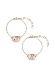 Konges Slojd Kitty Bestie Bracelets 2 Pcs Gold