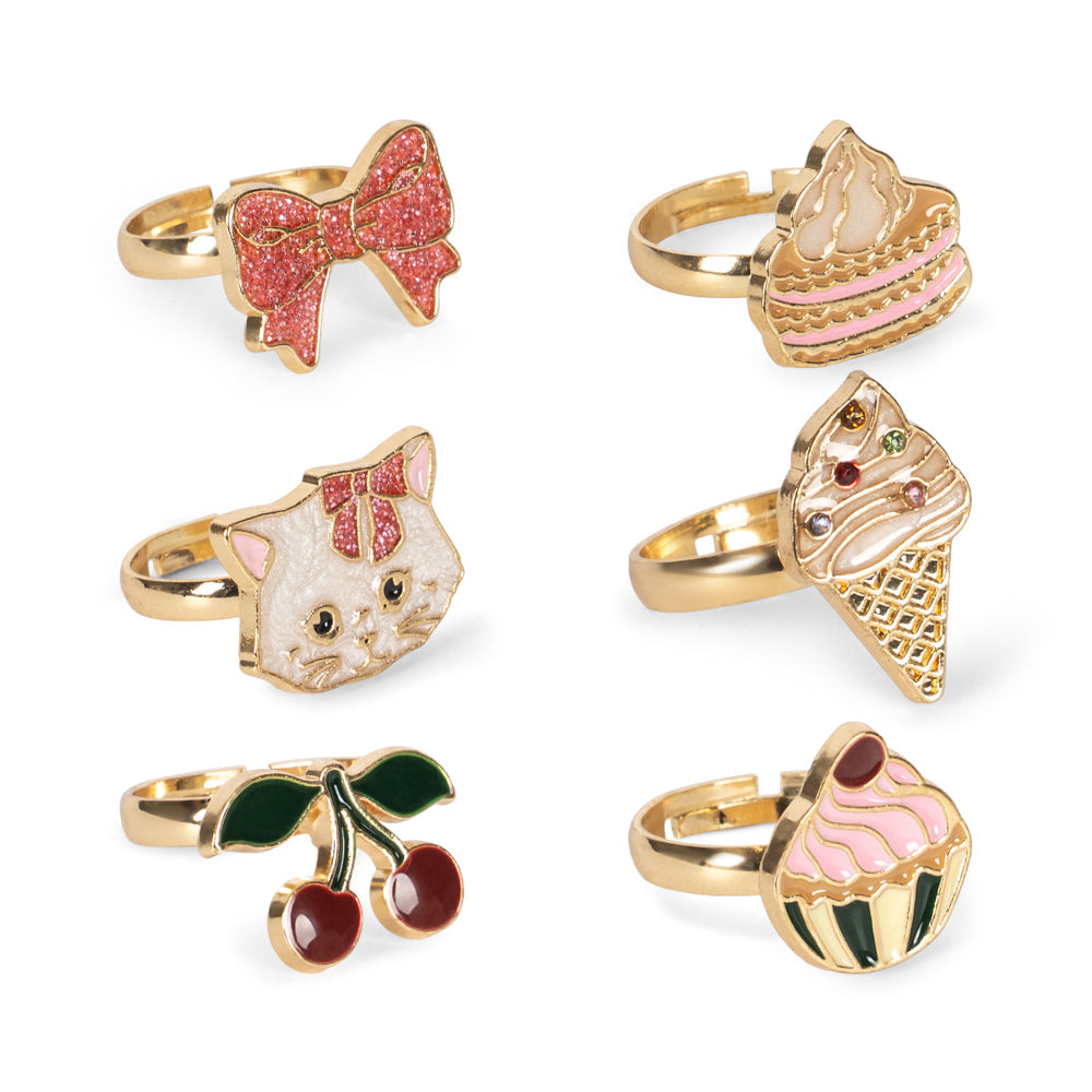 Konges Slojd Kitty Sweets Ring Set 6 Pcs Gold - product view 3