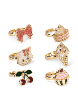 Konges Slojd Kitty Sweets Ring Set 6 Pcs Gold