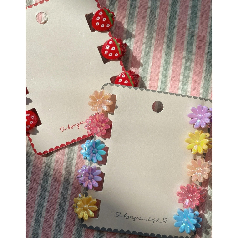 Konges Slojd Mini Flower Hair Claws 10 Pack in Assorted Pastel Colors