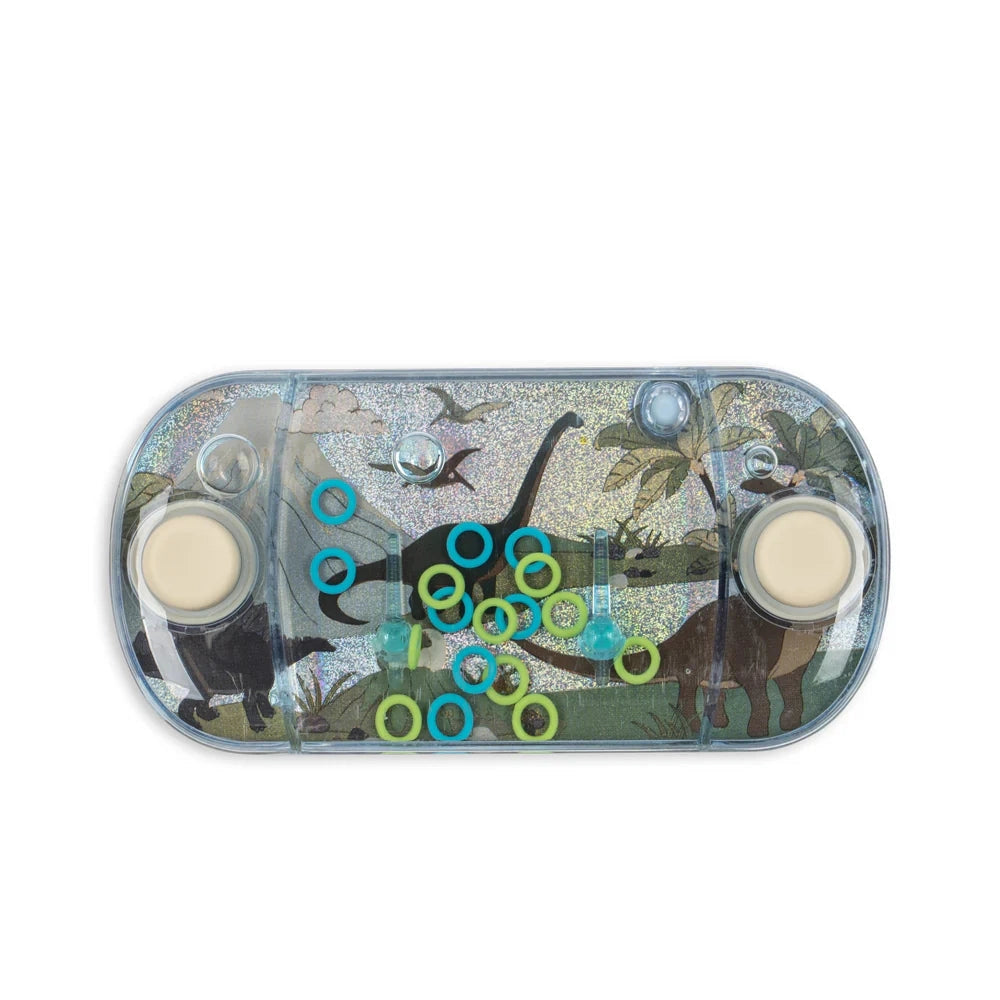 Konges Slojd Water Ring Toss Game in Clear Case with Holographic Forest Scene and Blue and Green Rings