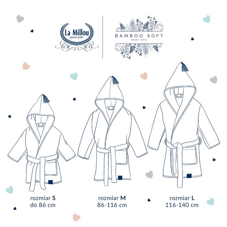 La Millou Bamboo Soft Powder Pink Unicorn Sugar bathrobes set of 3 (S, M, L) for babies