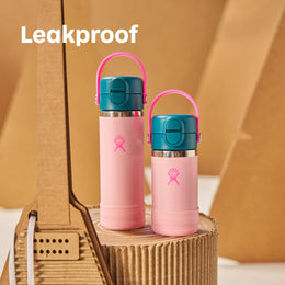 Hydro Flask Kids 12 oz Wide Mouth Bottle With Covered Straw Cap And Boot