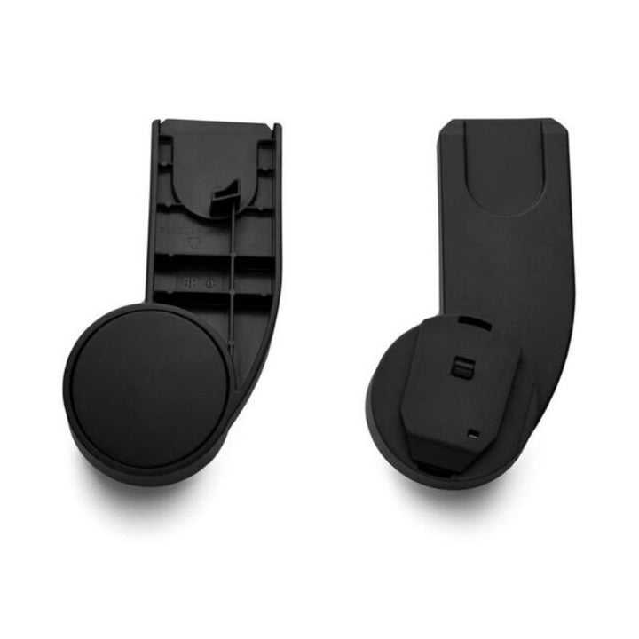 Lifestyle image of the Cybex Gazelle S Adapter Black for stroller, two-piece mount with circular end.