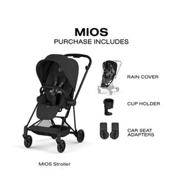 Cybex Platinum Mios 5 Stroller + Fold Cot + Cloud G Pro Recline Infant Car Seat Bundle