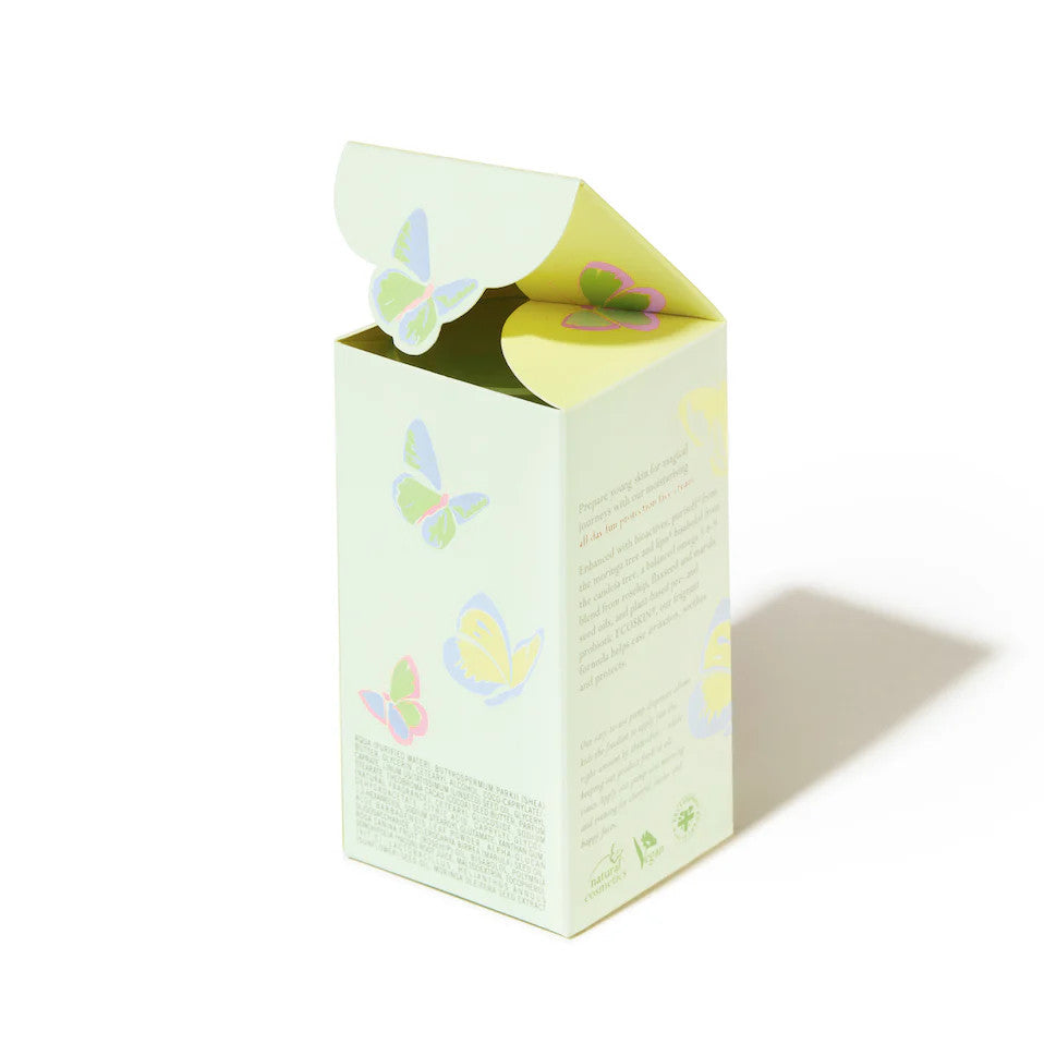 Little Butterfly London Kids All Day Fun Protection Face Cream 50 ml mint-green box with pastel butterfly design