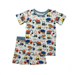 Littlesleepies Construction Two Piece Short Sleeve & Shorts Bamboo Viscose Pajama Set