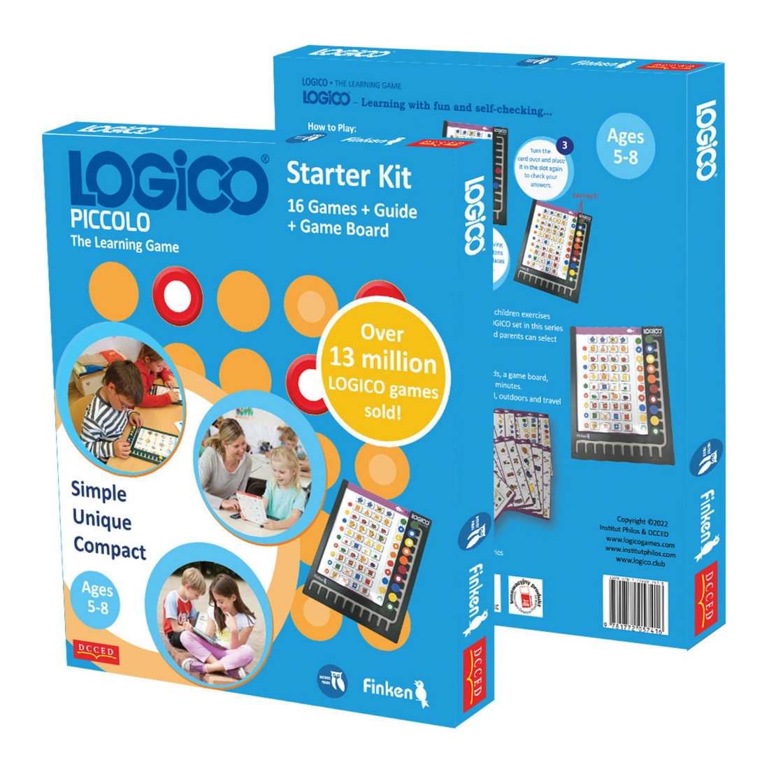 LOGICO PICCOLO Starter Kit blue box with game board and classifying cards