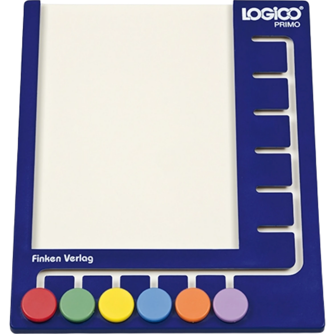 LOGICO PRIMO reusable game board with six coloured answer buttons