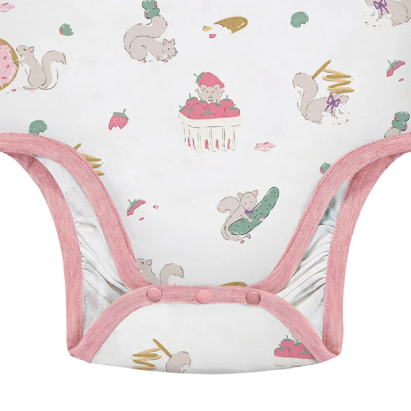 Nest Designs Long Sleeve Kimono Onesie Very Squirrelly, product view 6