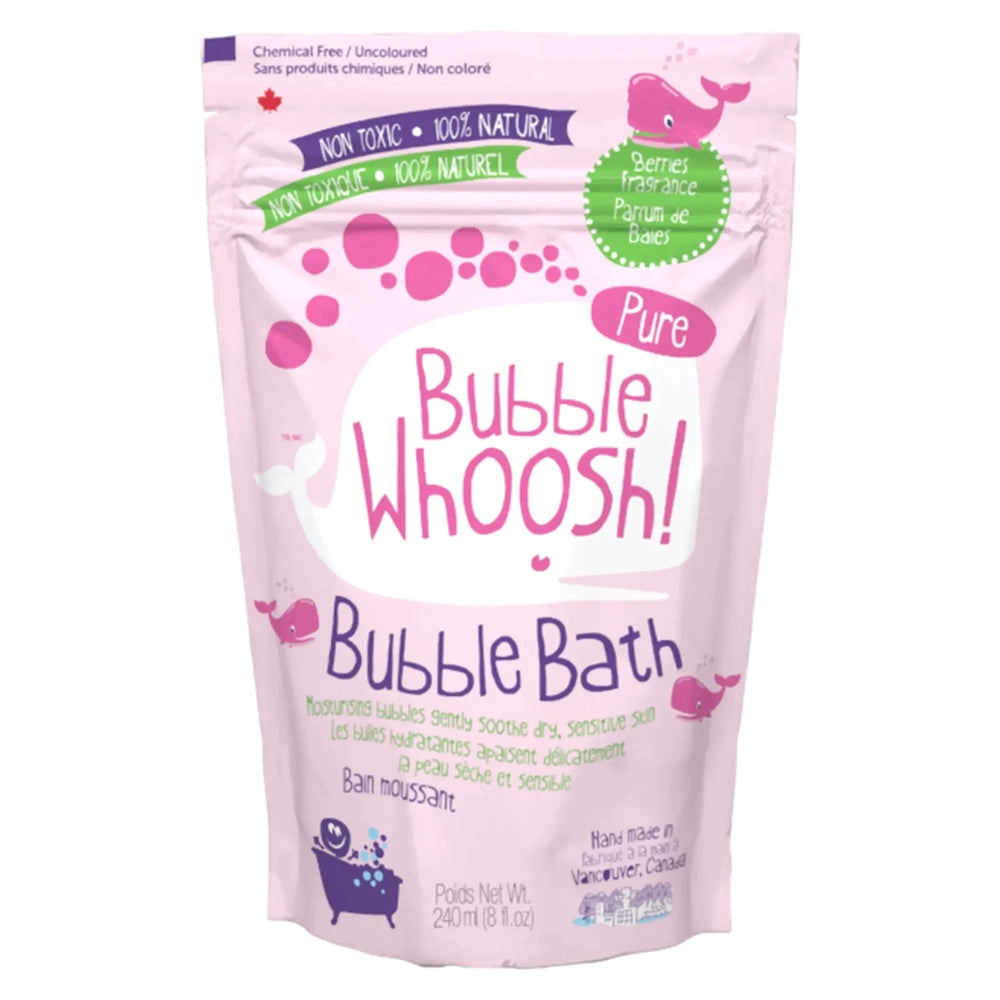 LOOT TOY CO. Loot Toy Co Bubble Whoosh Pure Berries 240ml stand-up pouch with whale graphics and bubble trail img 1/2