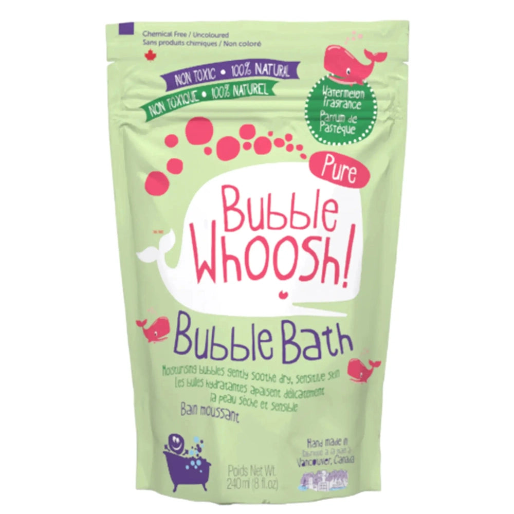 LOOT TOY CO. Loot Toy Co Bubble Whoosh Pure Watermelon stand-up pouch with resealable zipper, 240ml capacity img 1/2