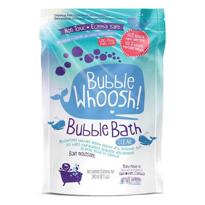 Loot Toy Co Foaming Bubble Bath Powder Clear, 240 ml pouch with blue packaging