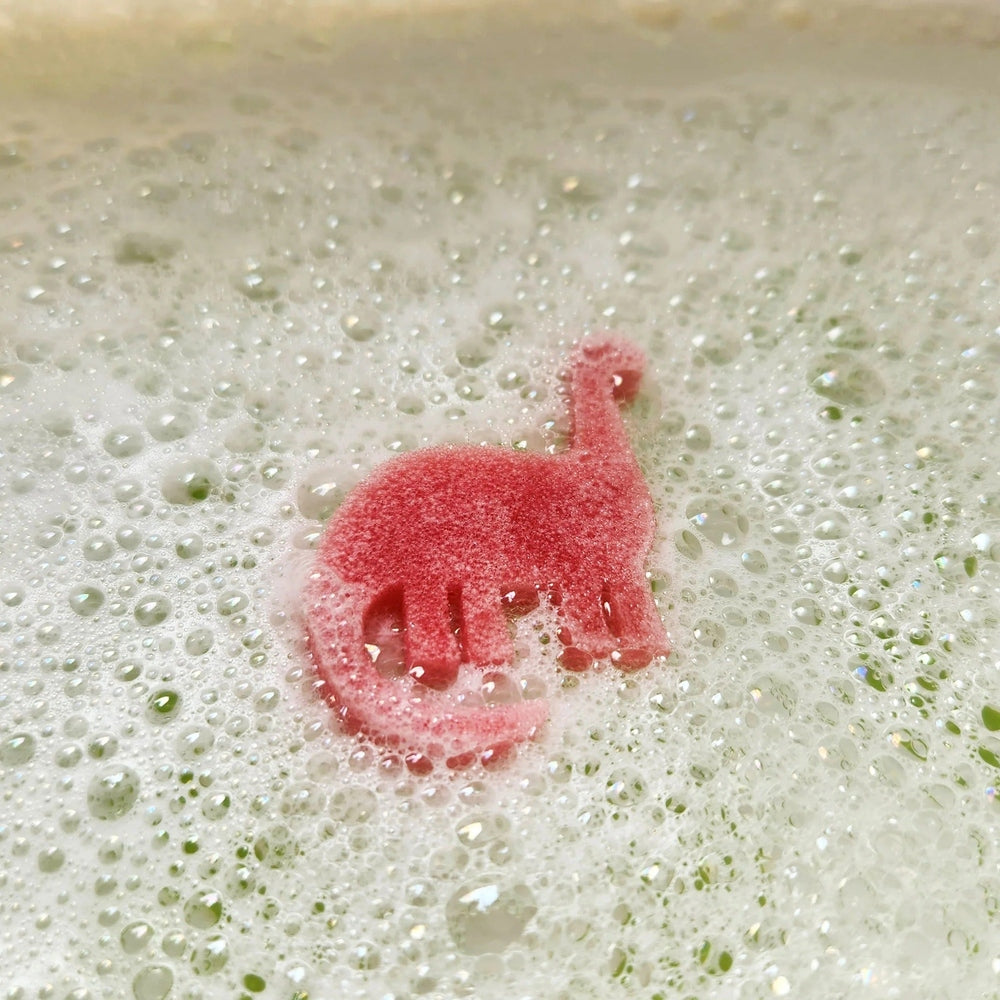 LOOT TOY CO. Loot Toy Co Moon Bubbling Bath Bombs With Toy 3 Packs hooded bath towel shown in image 3 of 4 with animal-inspired details and