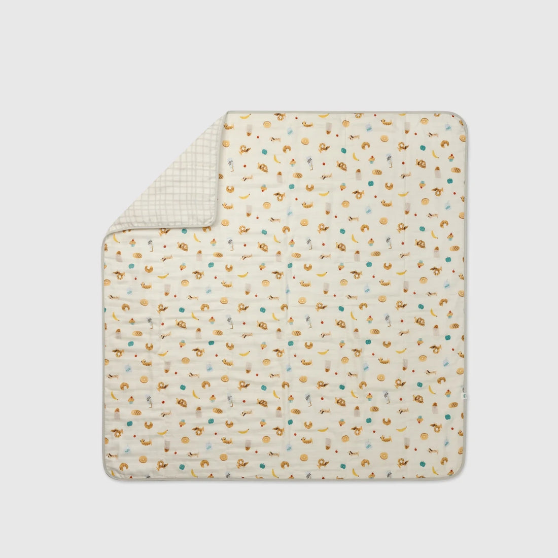 Loulou Lollipop Baby Muslin Quilt in Tanboocel® Bamboo Viscose - French Breakfast — front product view.