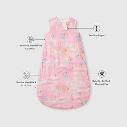 Loulou Lollipop Baby Sleep Bag 0.5 TOG in Muslin - Dancing Dragonflies