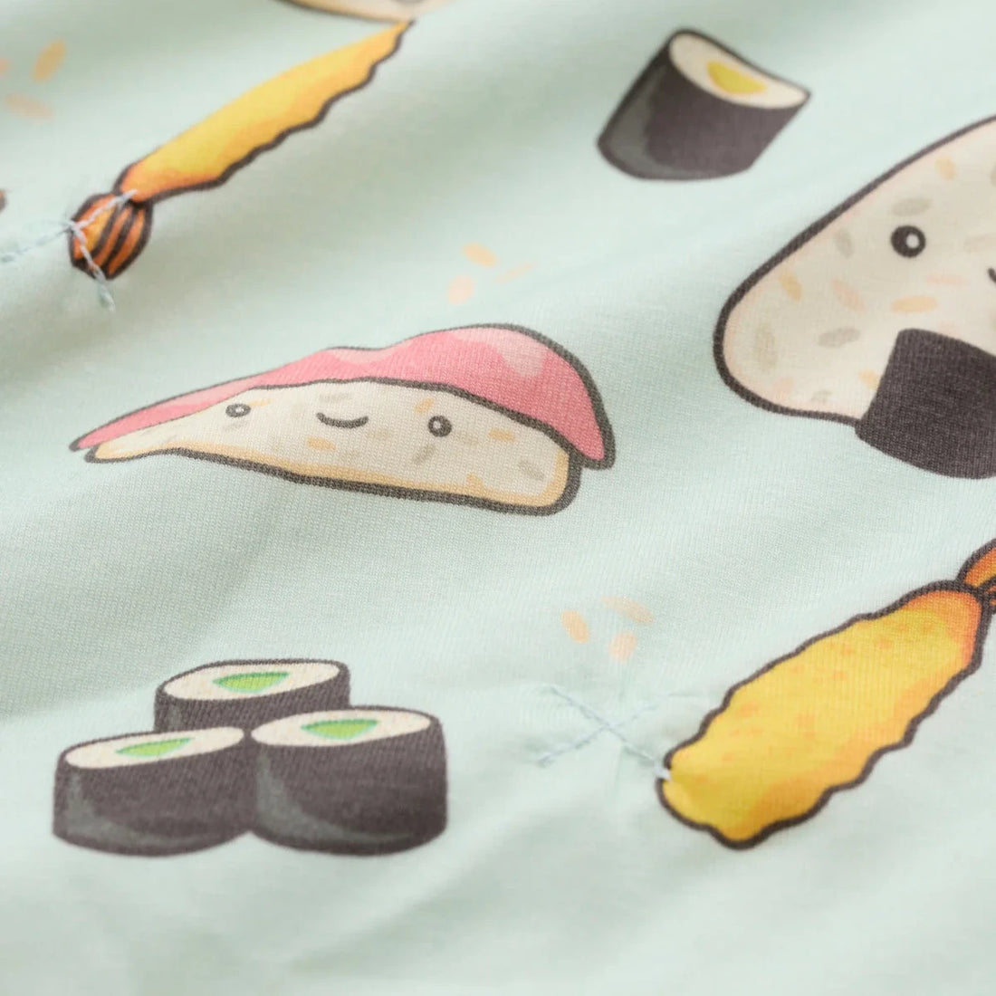 Loulou Lollipop Baby Sleep Bag 1.0 TOG in TENCEL™ Lyocell - Sushi — close-up of fabric, print and construction.