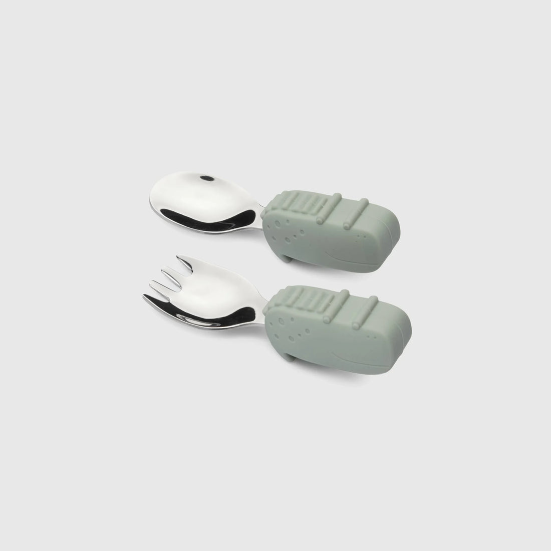 Loulou Lollipop Baby Utensils Set - Aly Alligator — front product view.