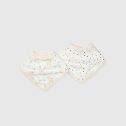 Loulou Lollipop Bib Bandana Set (2-Pack) in Muslin