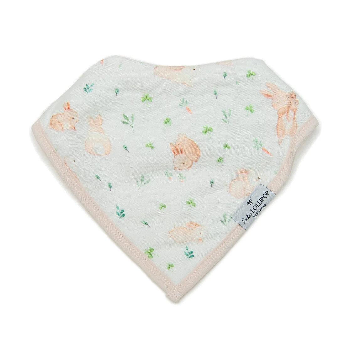 Loulou Lollipop Bandana Bib Set - 2 Pack - Bunny Meadow — product view showing its shape and details.