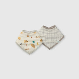Loulou Lollipop Bib Bandana Set (2-Pack) in Muslin