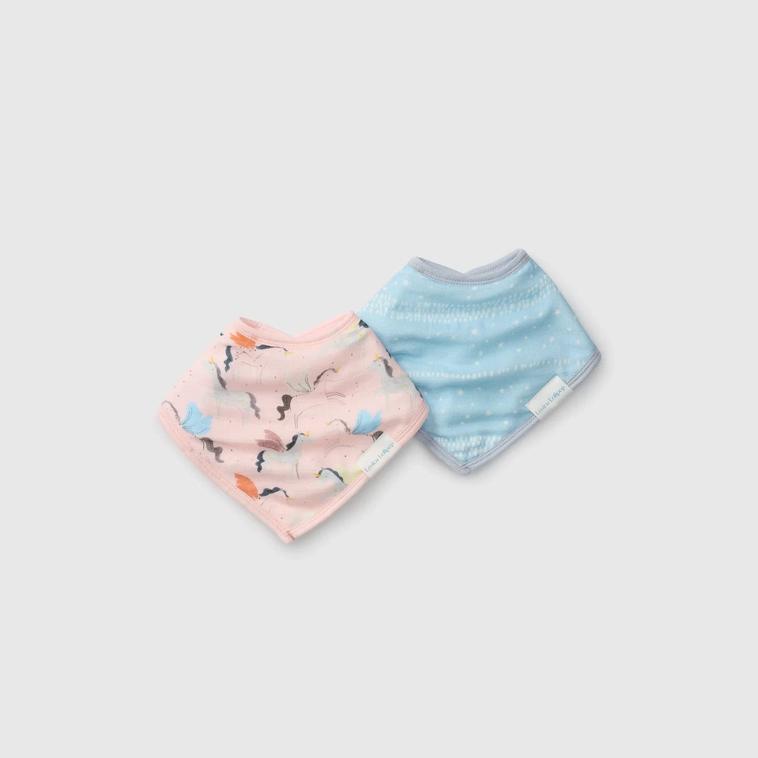 Loulou Lollipop Bandana Bib Set - 2 Pack - Unicorn Ballet — front product view.