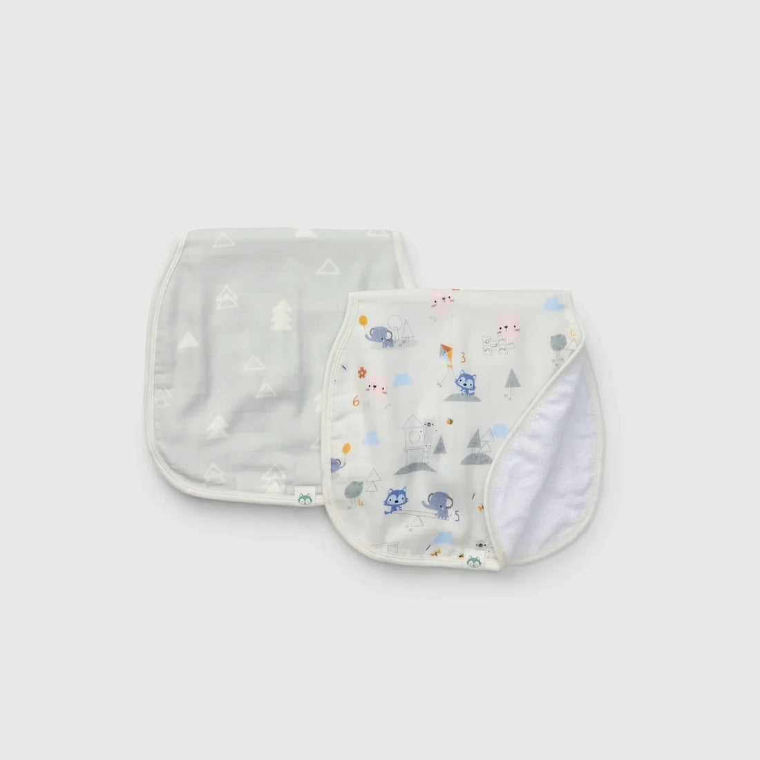 Loulou Lollipop Burp Cloth Set - 2 Pack - Mini Mathletes — front product view.