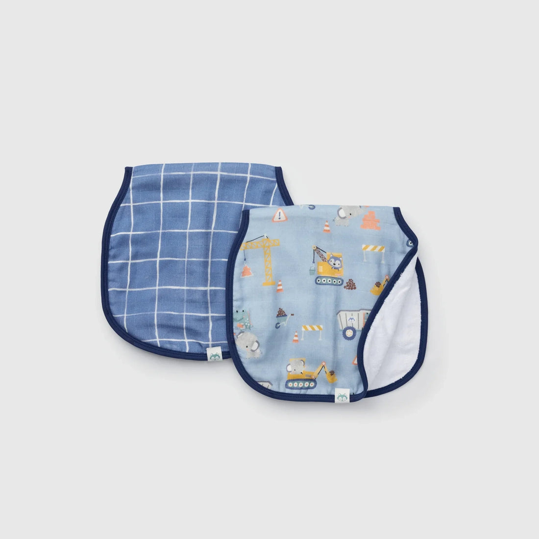Loulou Lollipop Burp Cloth Set - 2 Pack - Tiny Engineers — front product view.
