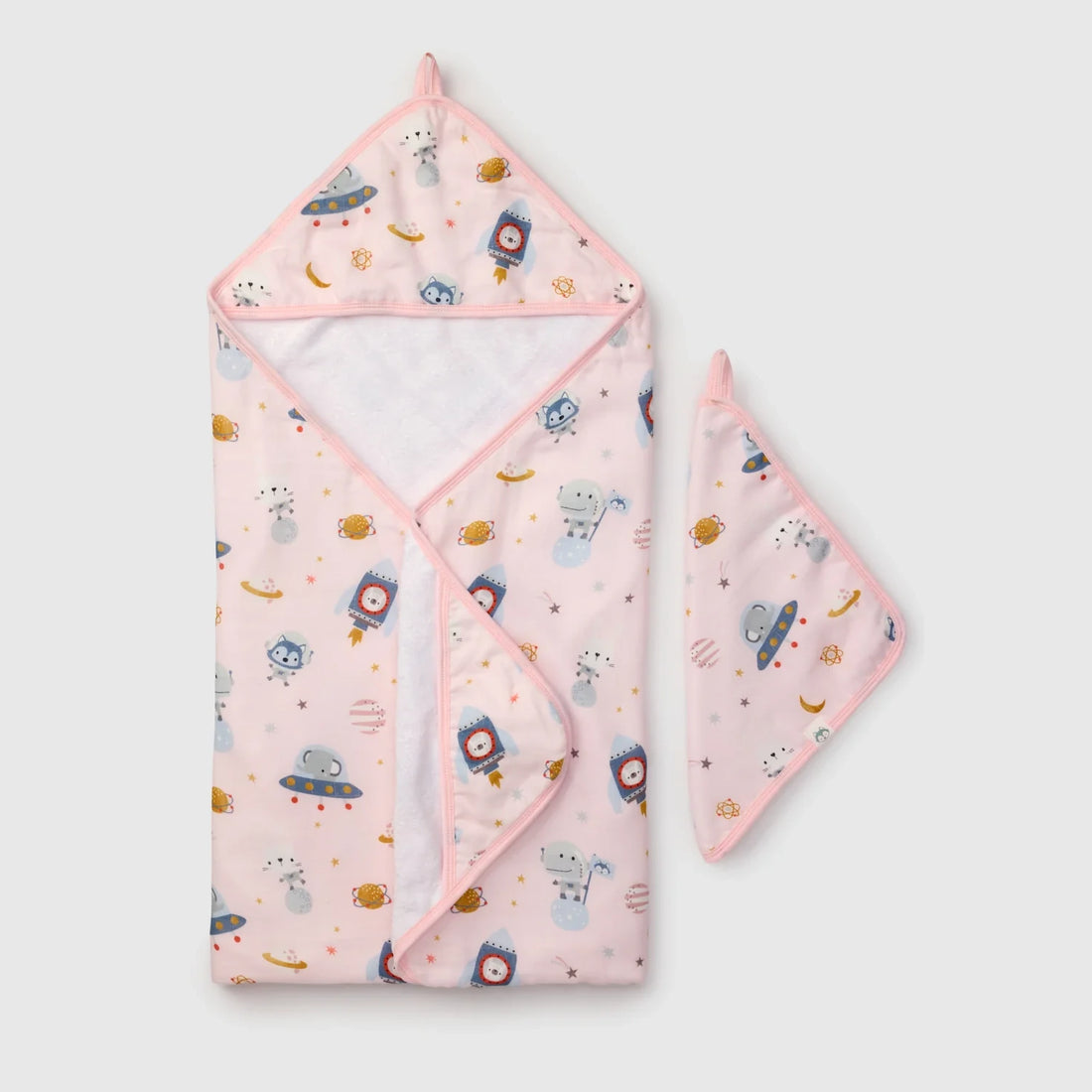 Loulou Lollipop Hooded Towel Set - Astro Explorers — front product view.