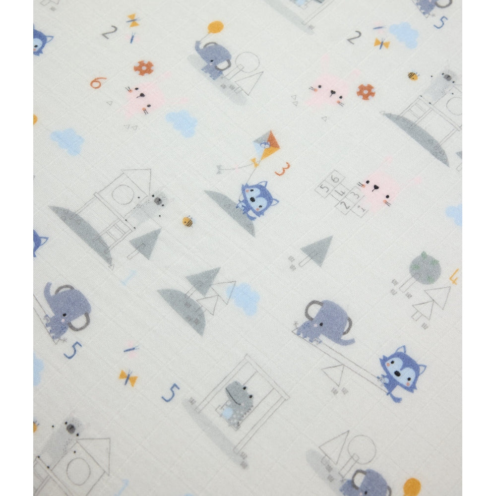 Muslin Fitted Crib Sheet - Mini Mathletes alternate view