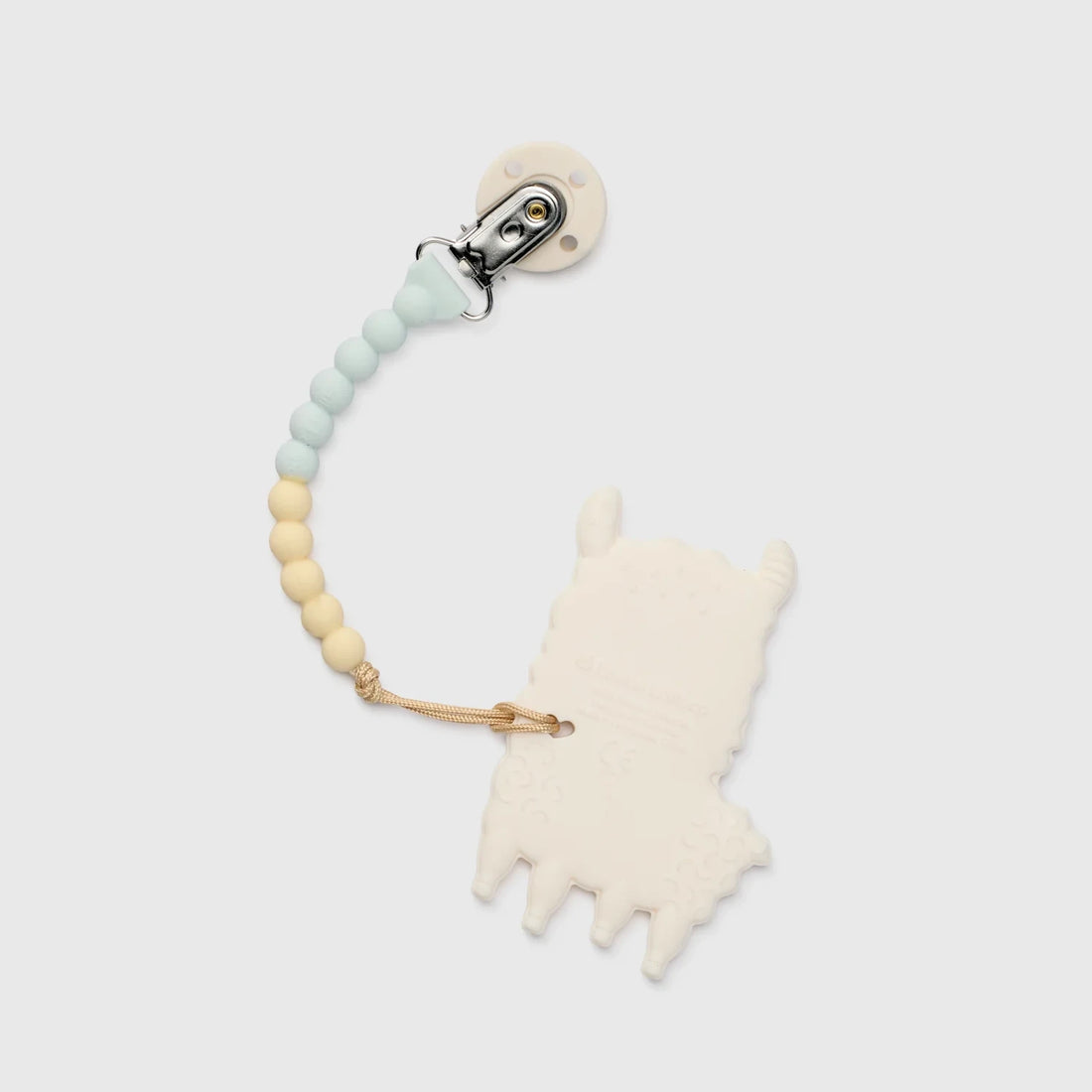 Loulou Lollipop OneC™ Silicone Clip Teether Set - Lane Llama — reverse product view.