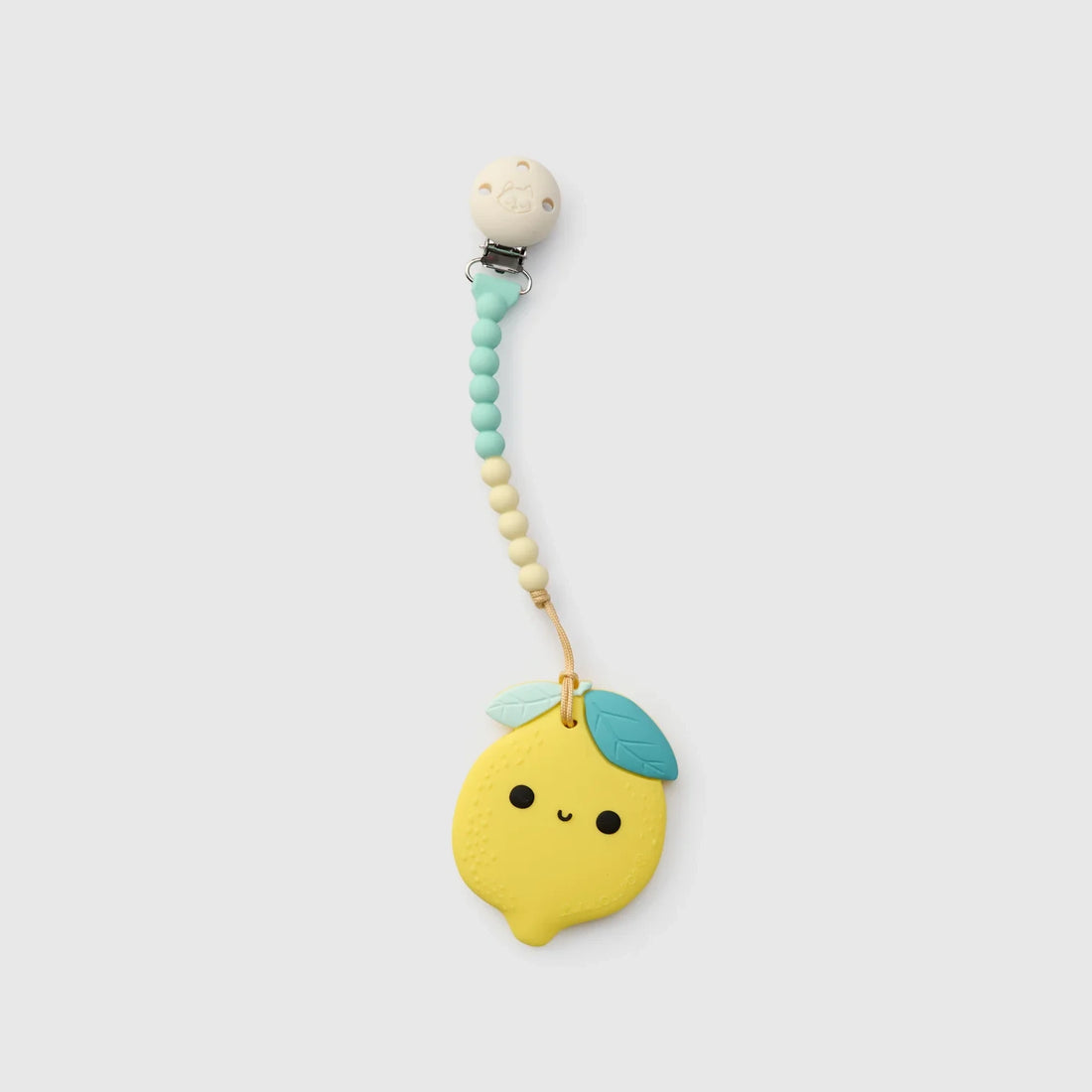 Loulou Lollipop OneC™ Silicone Clip Teether Set - Lemon — front product view.