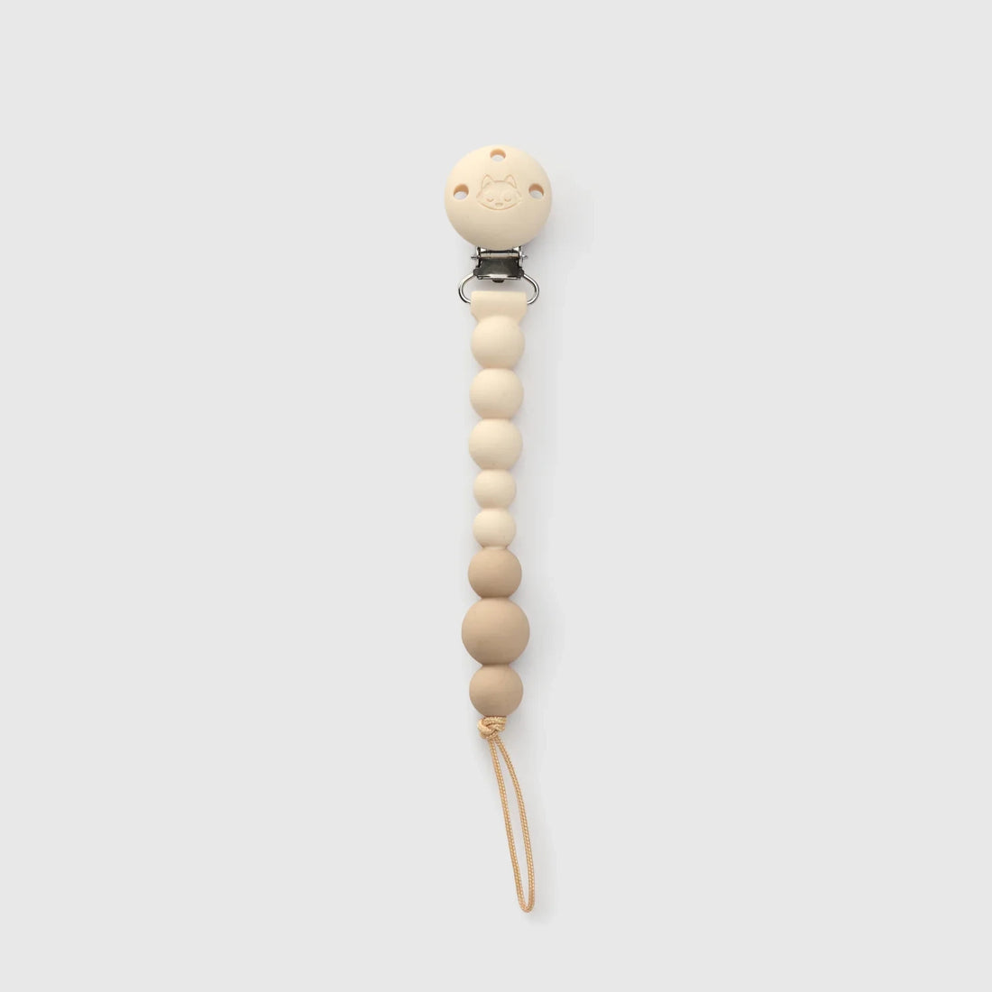 Loulou Lollipop OneC™ Silicone Pacifier Clip - Coconut Milk — front product view.