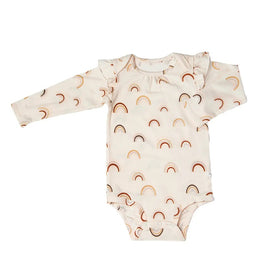 Loulou Lollipop Ruffle Long Sleeve Bodysuit Canyon Rainbow