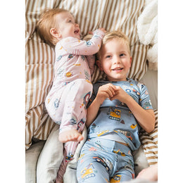 Loulou Lollipop Short Sleeve Long Pants Pajama Set Tiny Engineers