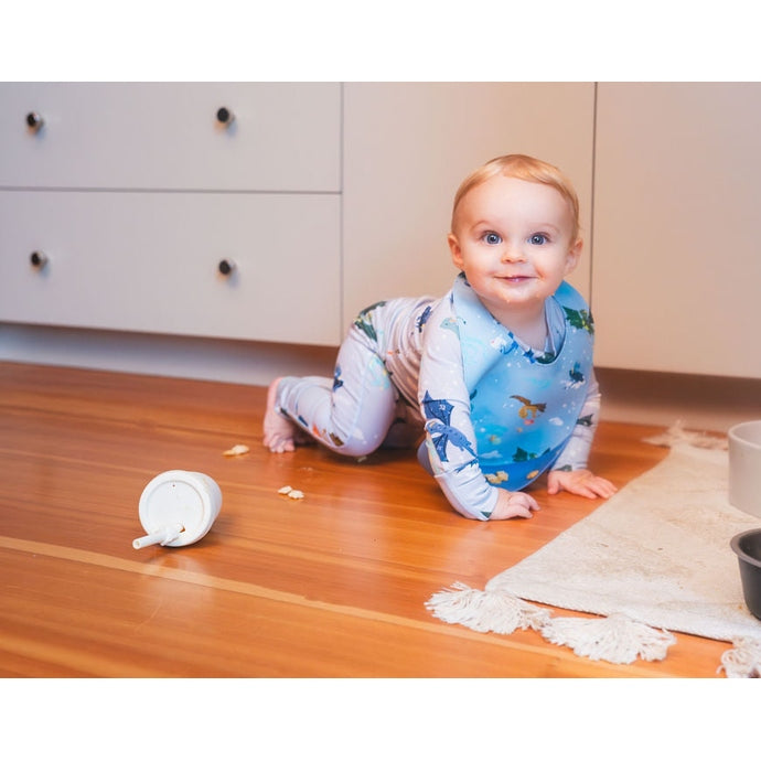 Silicone Bib Printed - Magical Dragons lifestyle view