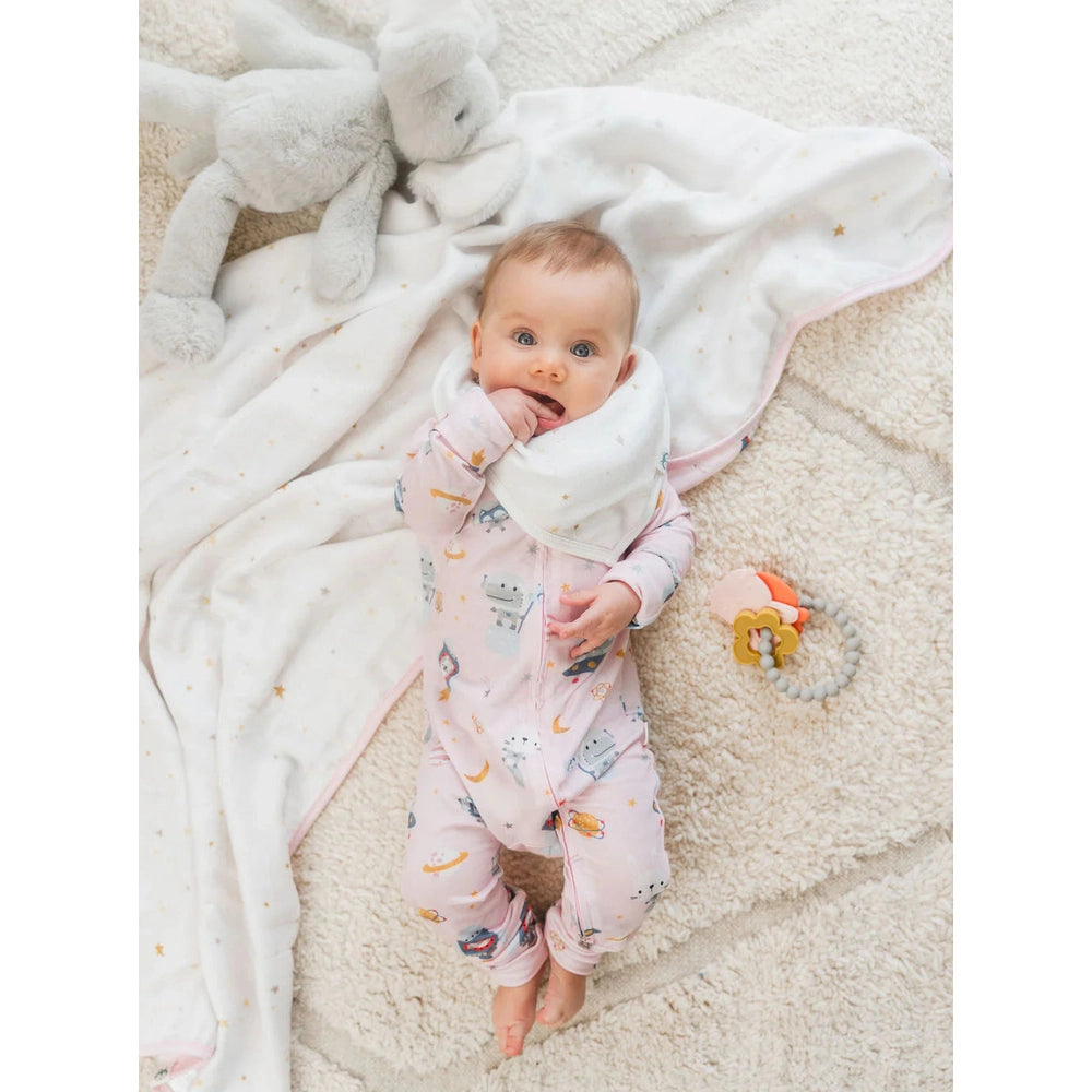 LOULOU LOLLIPOP Loulou Lollipop Sleeper Astro Explorers zipper front with fold-over mittens and integrated feet img 2/5